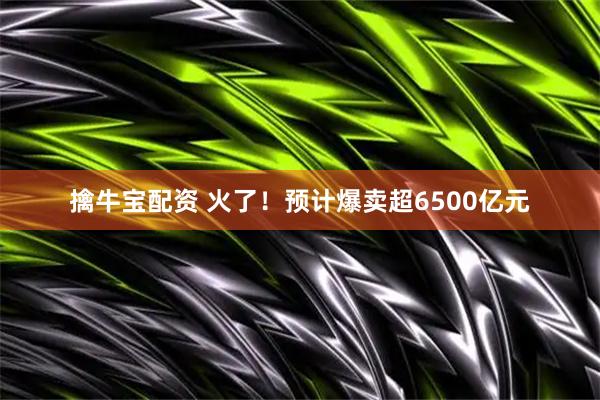 擒牛宝配资 火了！预计爆卖超6500亿元