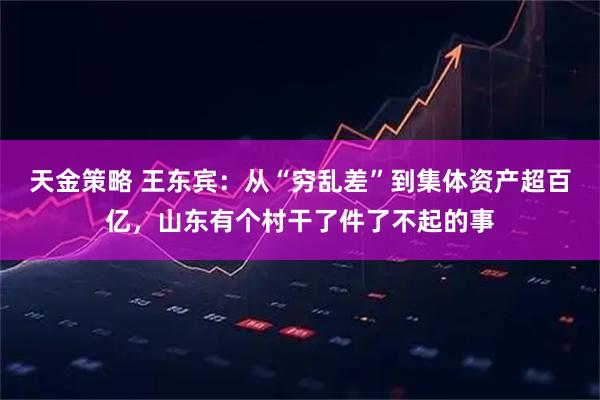 天金策略 王东宾:从“穷乱差”到集体资产超百亿,山东有个村干了件了不起的事